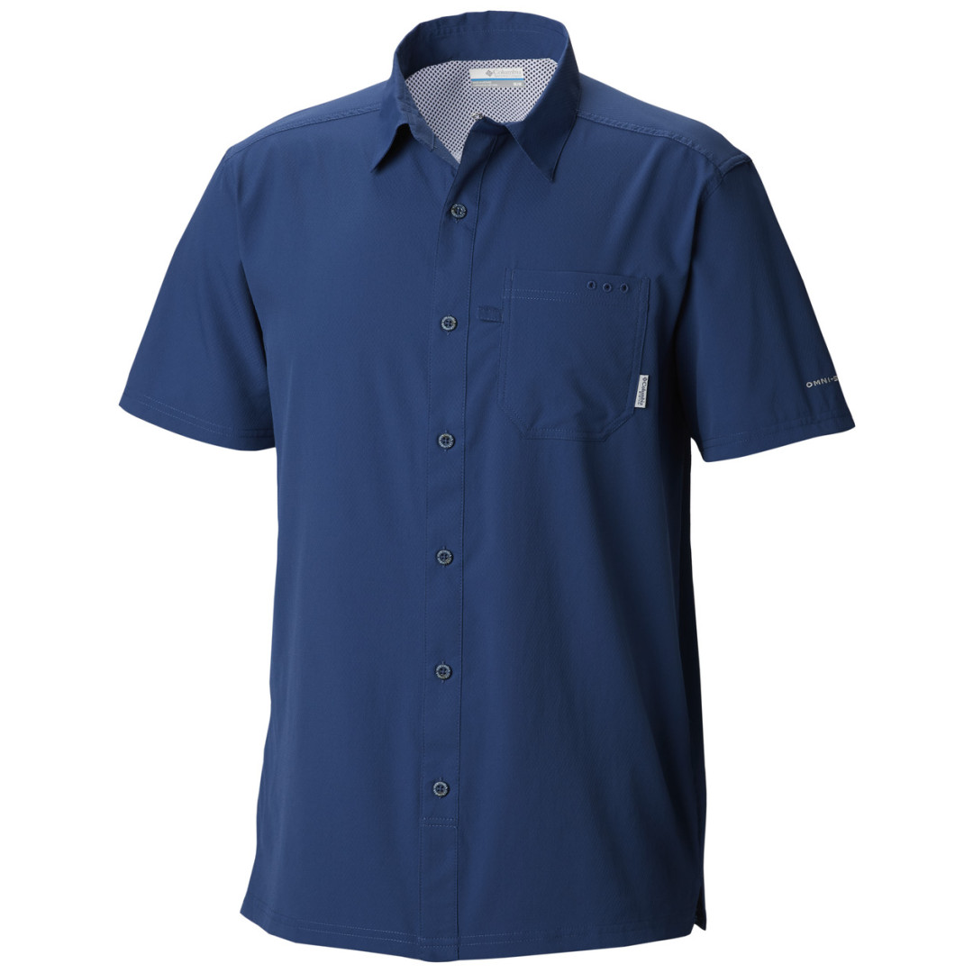 Chemise Columbia PFG Slack Tide Camp - Manches Courtes - Bleu Clair - Taille 2XL - Neuve Avec étiquettes